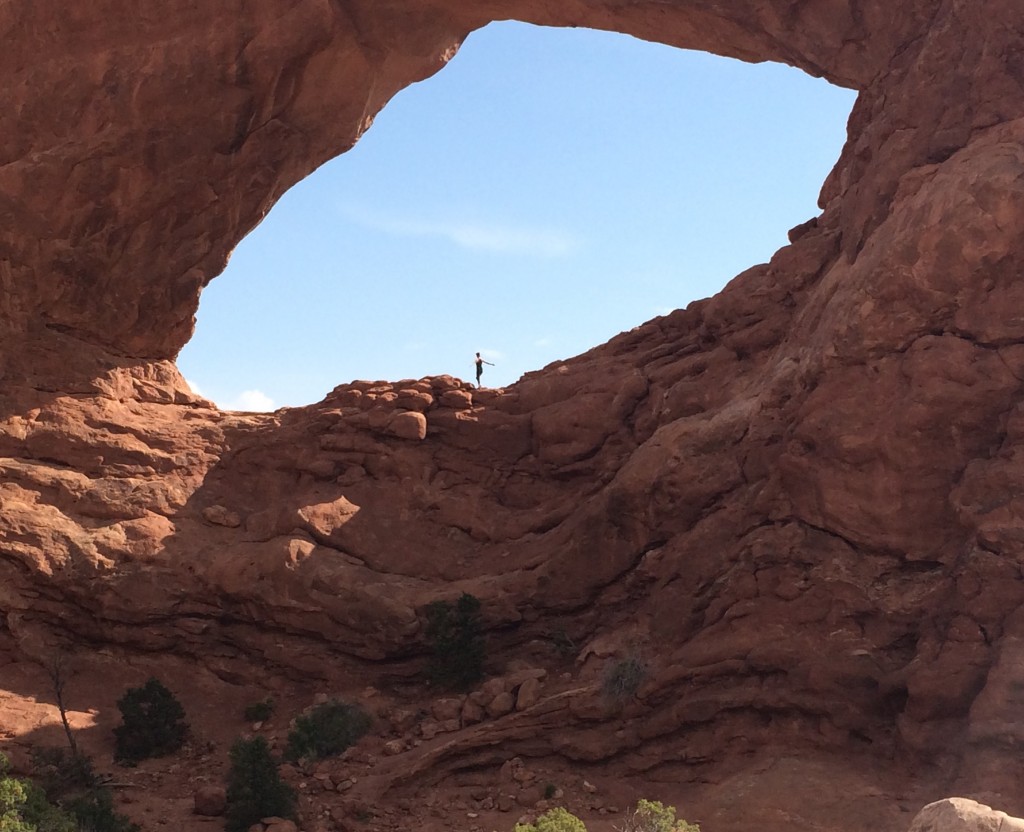Arches National Park - South Window Arch. Don't Jump!