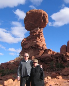Arches National Park, 2004 - With Joanna at Balanced Rock.