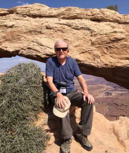 Canyonlands National Park - Taking a rest in front of Mesa Arch.