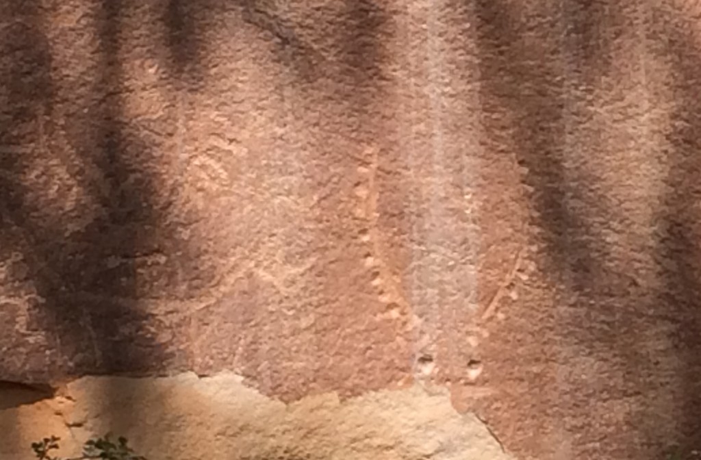 Capitol Reef National Park - Petroglyphs, rock art figures created by ancient Native Americans. These are attributed to the Fremont Culture, which existed in areas of Utah from approximately AD 600-1300.